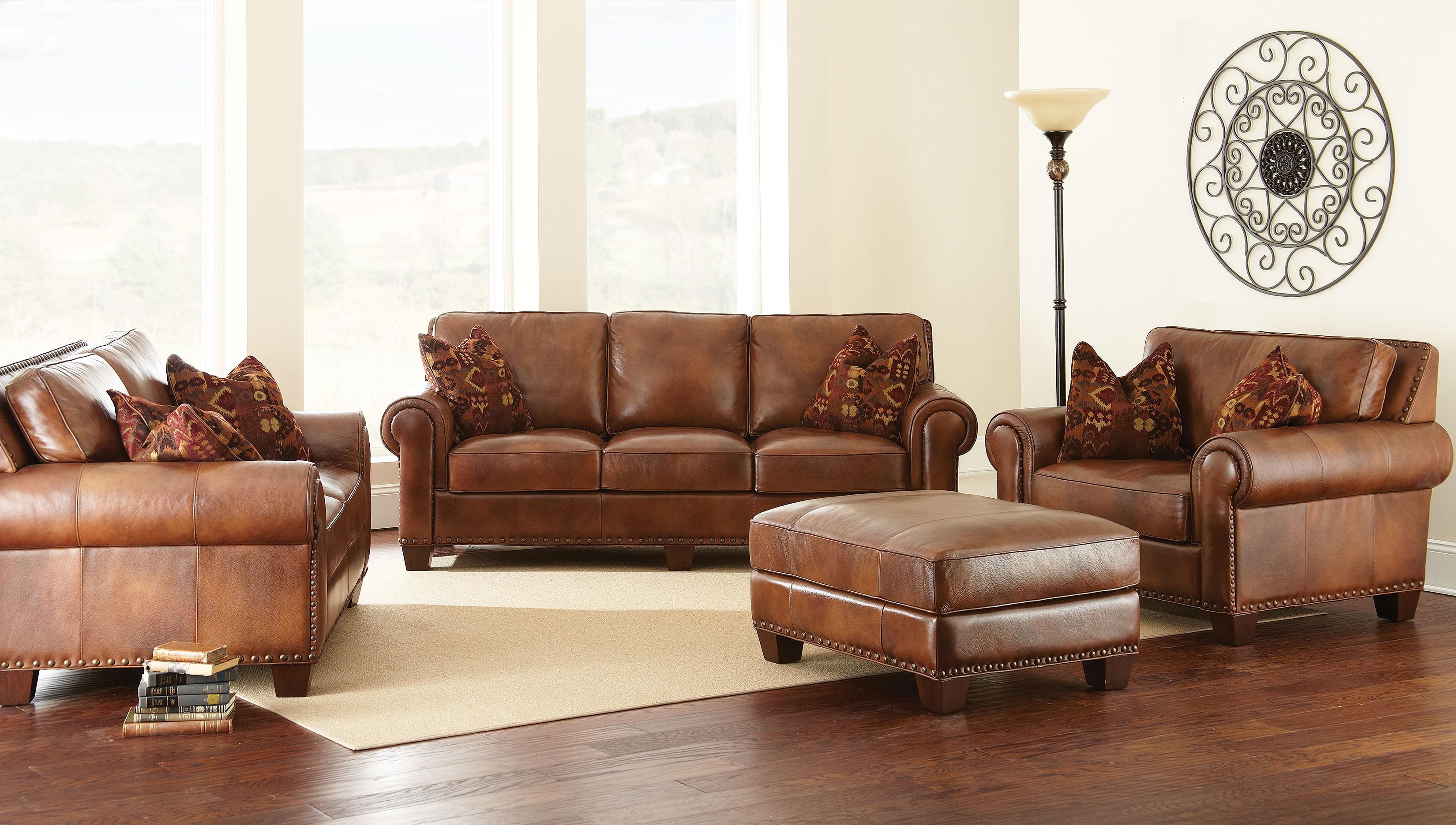 Silverado caramel brown clearance living room set